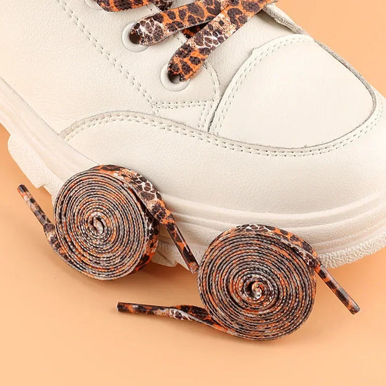 Leopard Print Shoelace 1Pair 100-160CM Fashion Unisex Sneakers Canvas Shoes Strings