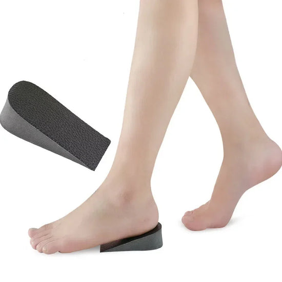 PU Leather Height Increase Insole 1-3cm Unisex Sneakers Heel Insert Half Insoles Shoe Pads
