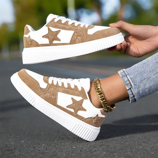 Unisex Stars Casual Sneakers Comfy Leather Sneakers Men Women Non-slip Men&